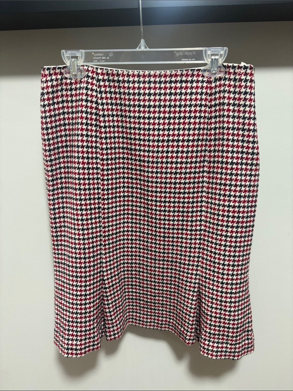 Houndstooth Pencil Skirt in Black, White & Red